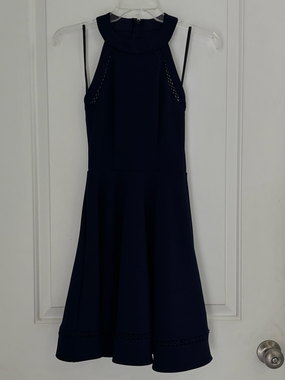B Darlin Navy Halter Fit & Flare Sleeveless Mini Dress